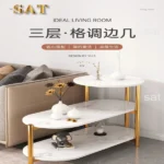 Marble effect bedside table