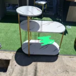 Sofa side table with marble finish