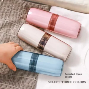 Portable travel toothbrush container