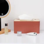 Tissue holder with bamboo lid