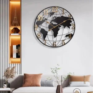 60cm world map clock