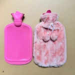 Hot water bottle with fleece cover