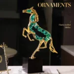 Metal and glass horse ornament