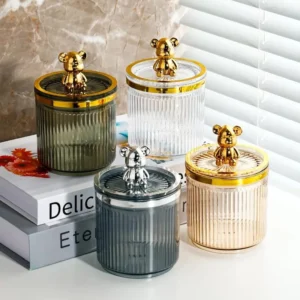 Luxury Cute Bear Cotton Swab Storage Box