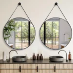 Round hanging wall mirror