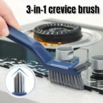 Three-in-one bathroom cleaning brush