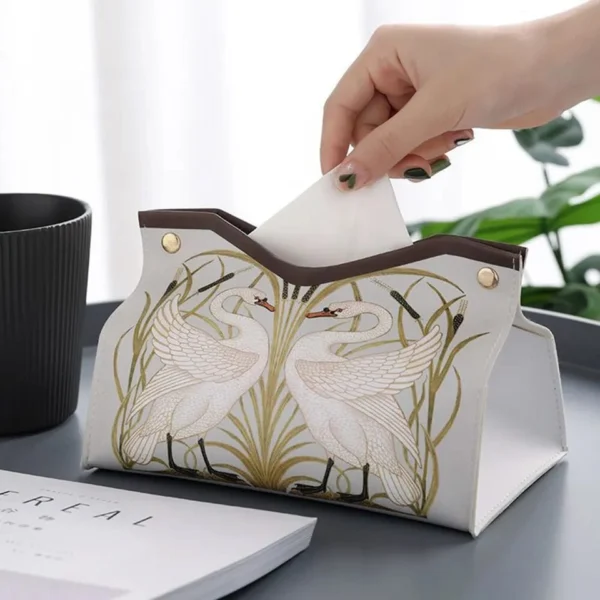 Leather Tissue Box Organizer