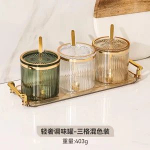 spice jar set with spoons