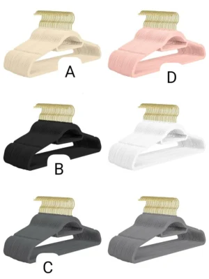 Space-saving velvet clothes hangers