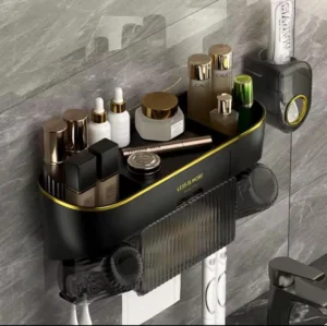 black toothbrush holder