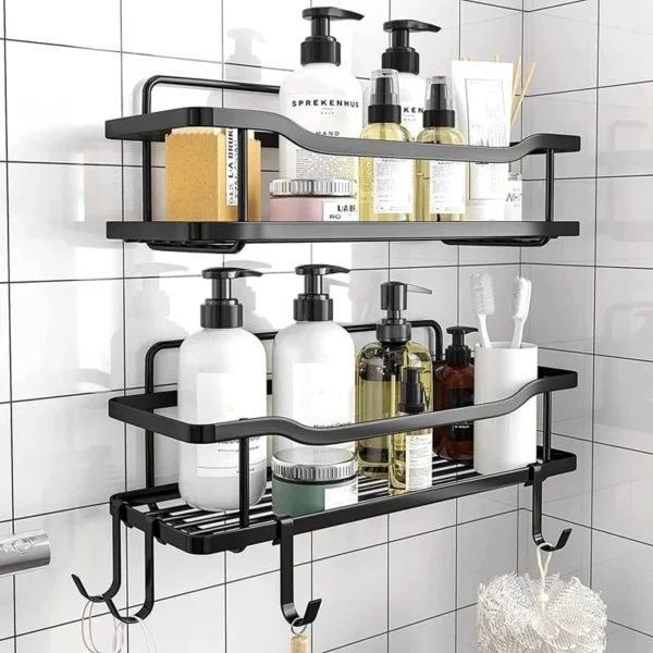 Keep your bathroom essentials organized and your shower space clutter-free with this 2-piece Shower Caddy Shelf / Bathroom Organizer Set.