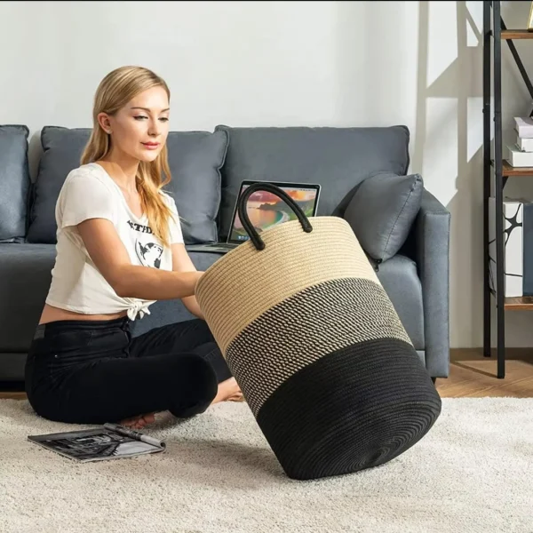 Cotton rope storage basket