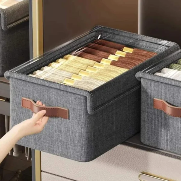 Collapsible fabric storage box