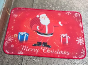 Santa-themed door mat