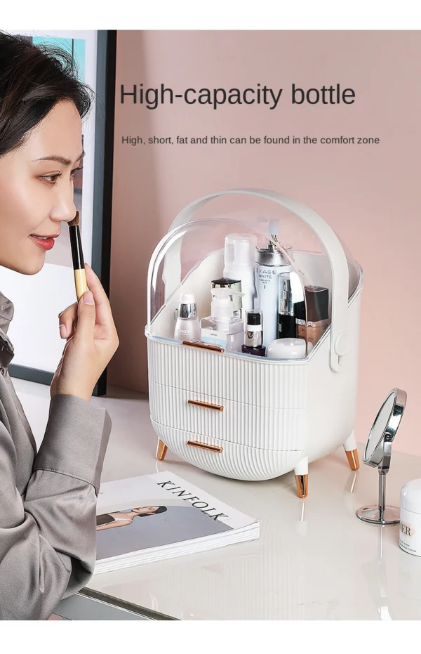 Oval makeup organizer