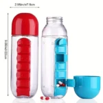 Portable pill and water container