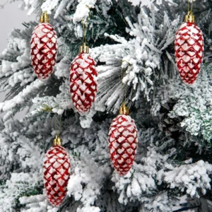 5Pcs Christmas Painted Pine Cone Balls 1 Painted Pine Cone Balls
