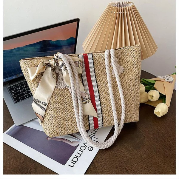 Chic Fashion Straw Tote Bag