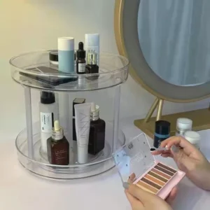 Rotating cosmetic storage