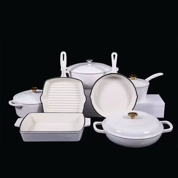 Enamel cast iron cookware