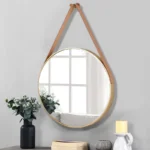 Gold round mirror