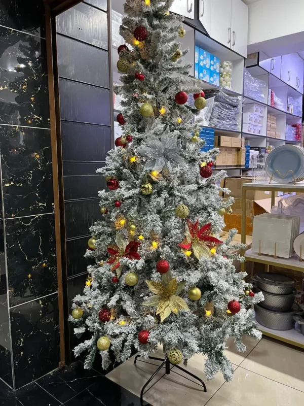 SNOW FLOCKED CHRISTMAS TREE