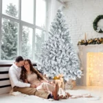 Snow flocked Christmas tree