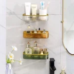Fancy corner bathroom shelf