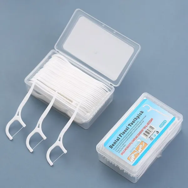 50pc Dental Floss Toothpicks