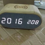 Wooden digital alarm clock