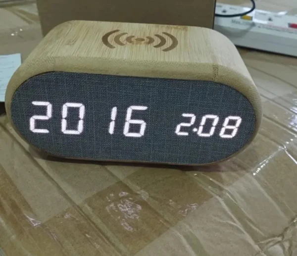 Wooden digital alarm clock