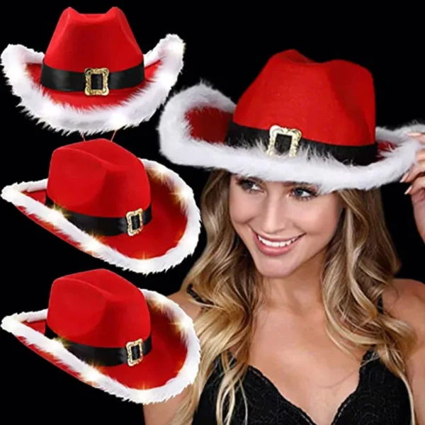 Christmas Red Cowboy Hat