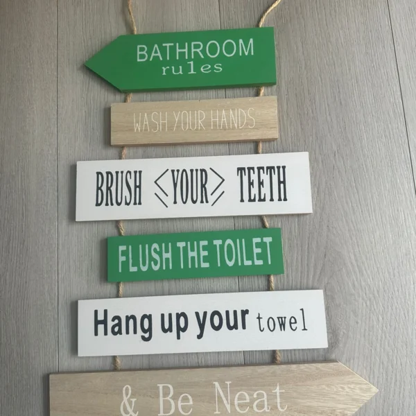 Hanging Wooden House Rules