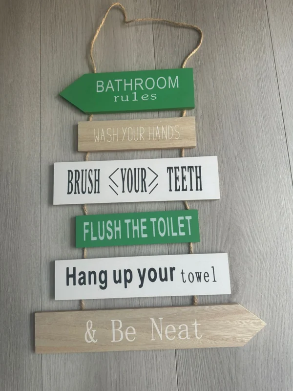 Hanging Wooden House Rules