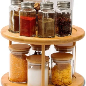 Bamboo Rotating Spice Rack