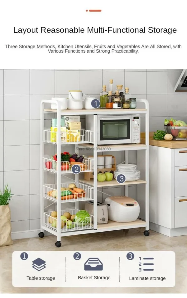 Movable kitchen utility cart