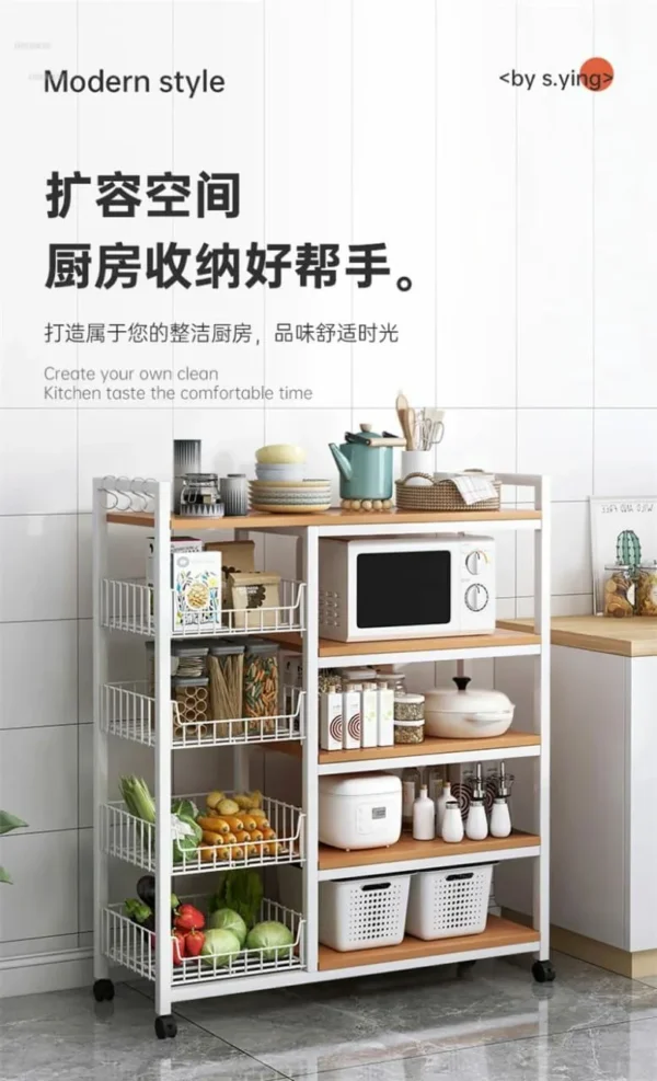 Strong metal and wood kitchen organizer