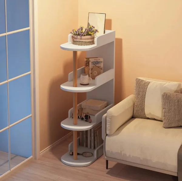 Narrow gap shelf cabinet