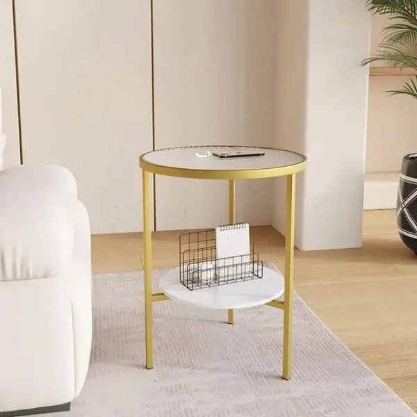 Round glass corner table
