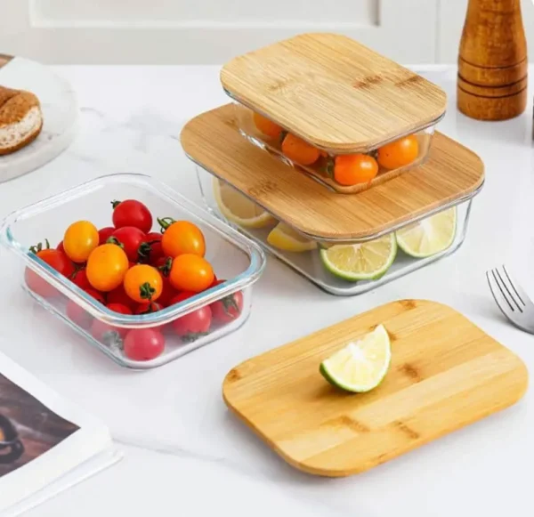 Glass bowl storage containers