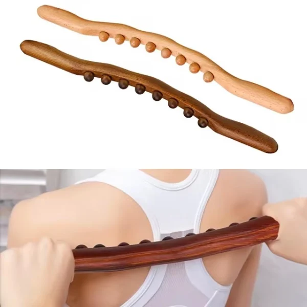 Wooden gua sha massage stick