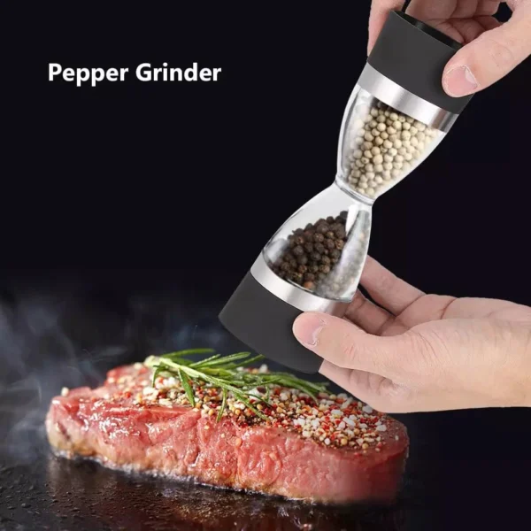 Dual salt and pepper grinder