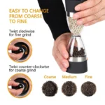 Adjustable spice grinder mill