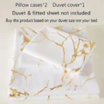 White marble printed quilt cover