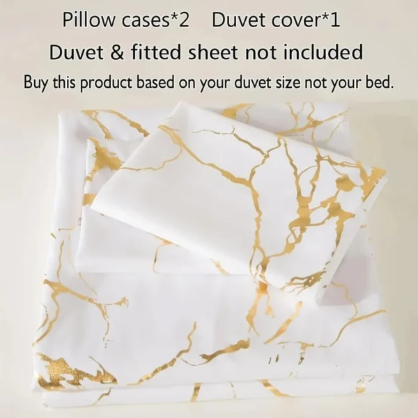 White marble printed quilt cover