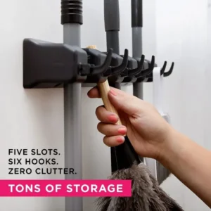 Mop and broom organizer