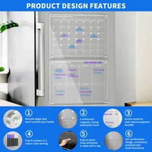 Fridge-mounted schedule board