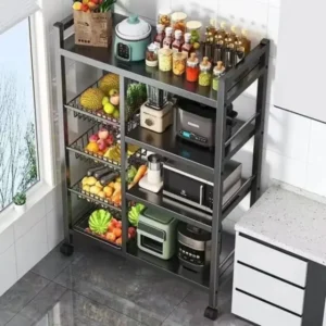 Lockable wheeled storage rack