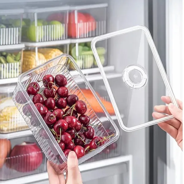 Transparent food storage boxes