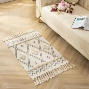 Bohemian Nordic style bedroom rug